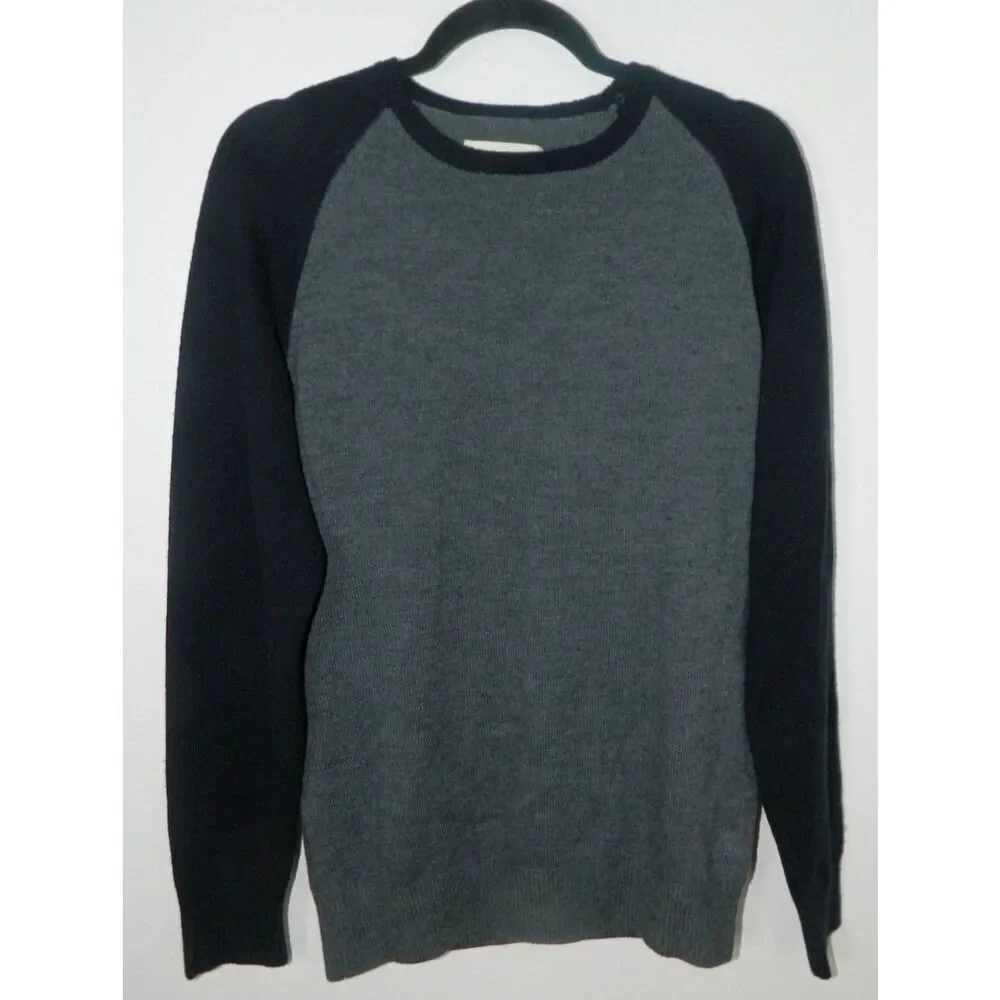 Current/Elliott Sweater Men's Size Medium Grey Blue Wool Long Sleeve Crew‎ Neck